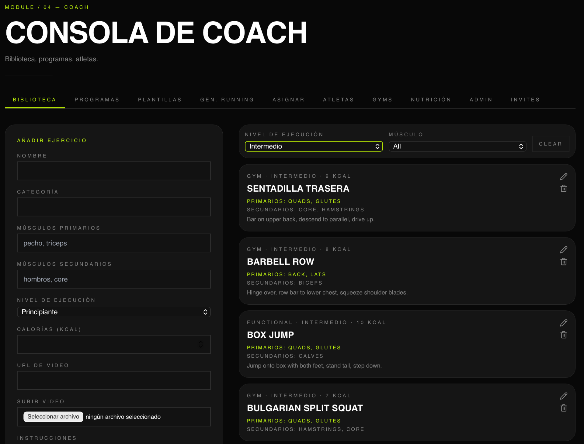 Consola de Coach